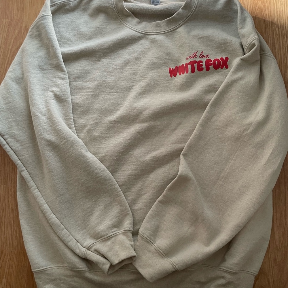 White Fox Cream Hoodie